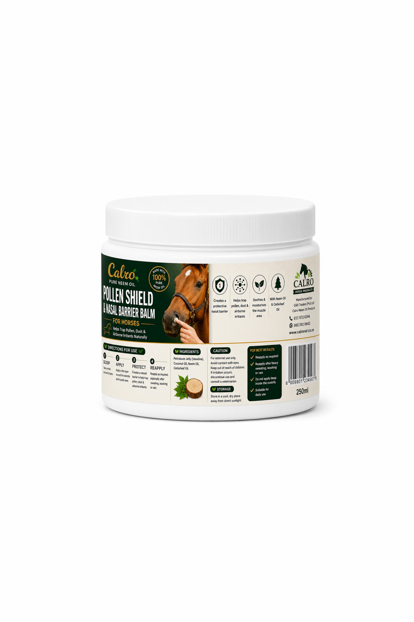 Calro Neem Oil Pollen Shield & Nasal Barrier Balm 250ml